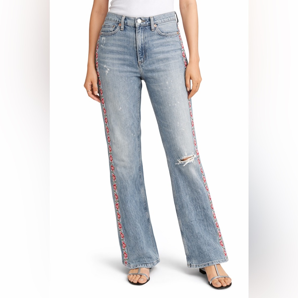 Citizens of Humanity Vintage Straight / Slim Jeans with Floral Side Trim Size 27